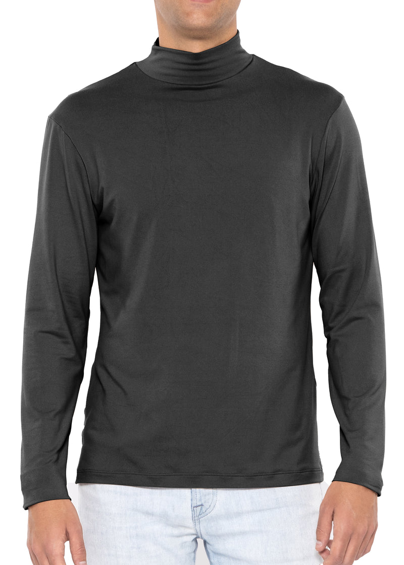 Men's Oh So Soft Luxe Mock Neck Turtleneck Long Sleeve Shirt – Stretch Is  Comfort