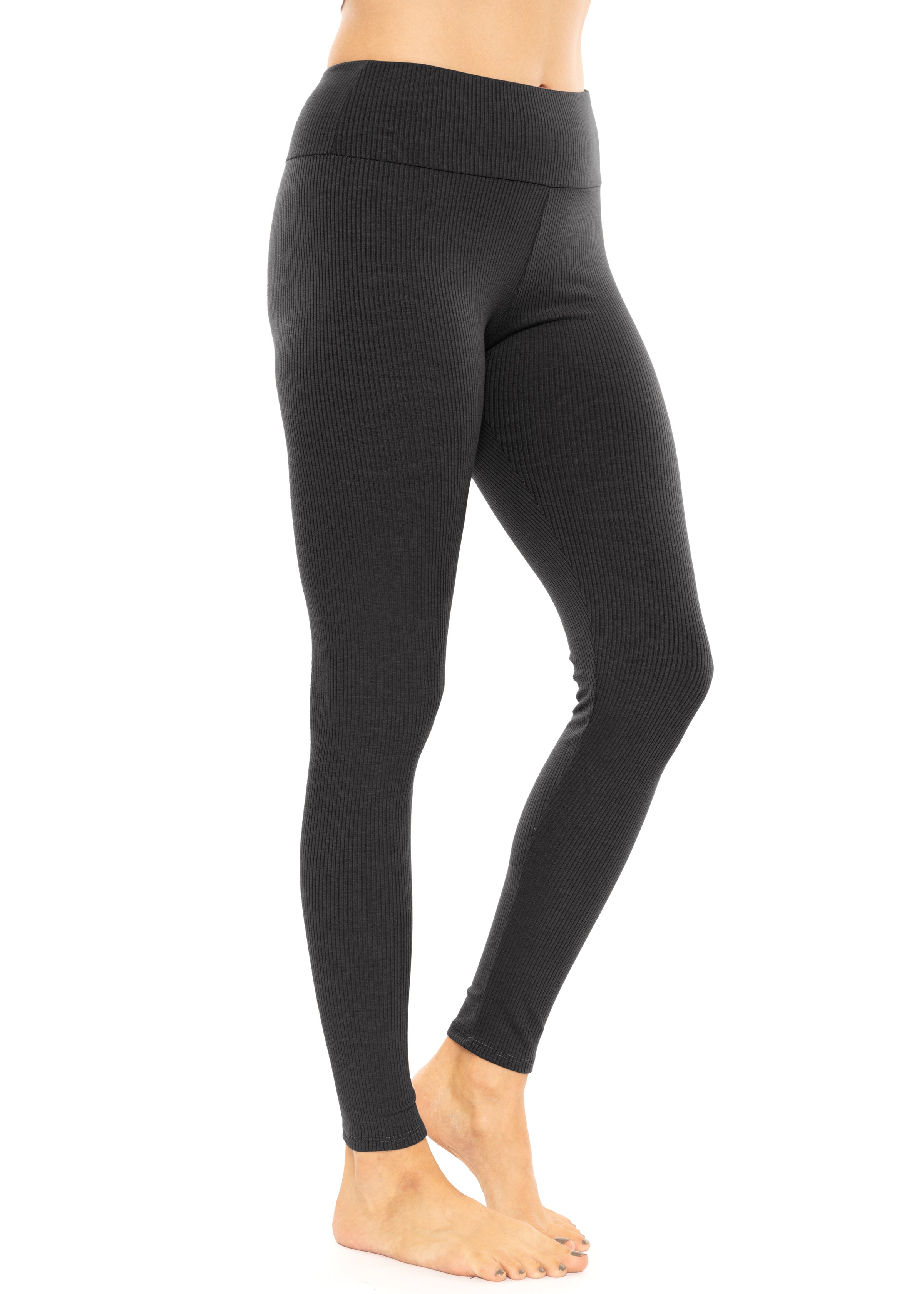 Classic Ribbed High Waist Leggings Comfy Stretch Pant – Stretch Is Comfort