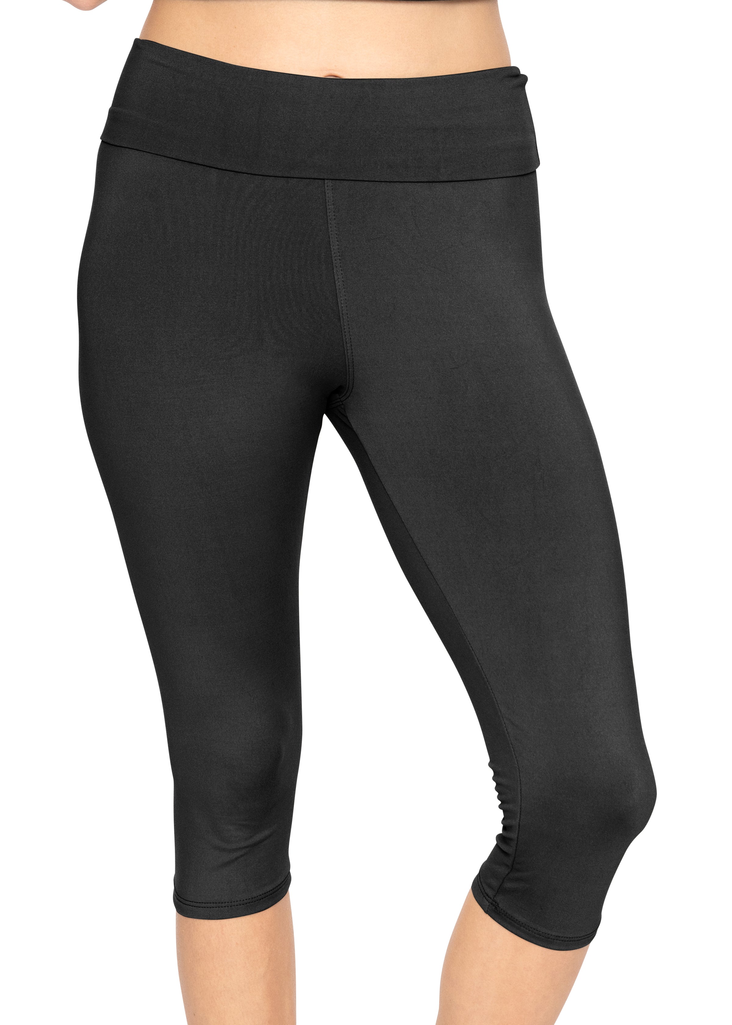 Pixie|Capri|Leggings|Biowashed Cotton Stretch Fit Capri Leggings Combo Pack  of 3 for Women/Girls (Black, Pink and Dark Brown) - Free Size