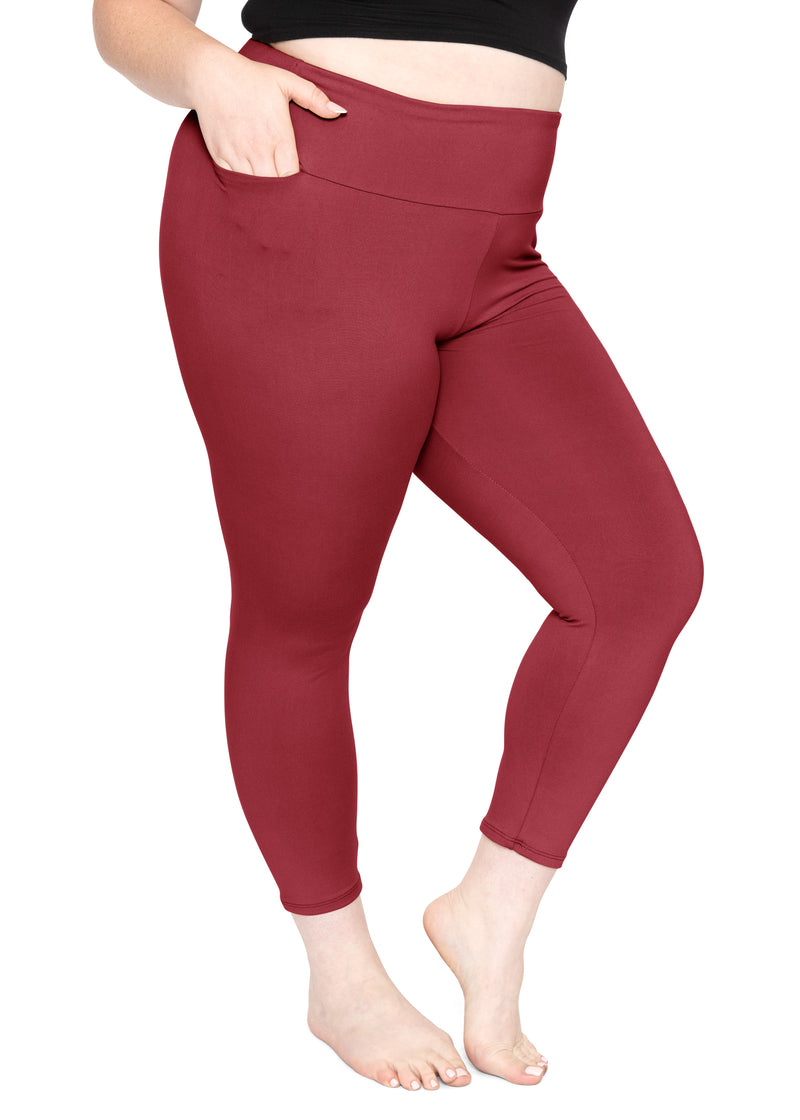 Women's Plus Size Oh So Soft High Waist Crop Leggings with Pocket, Made  in