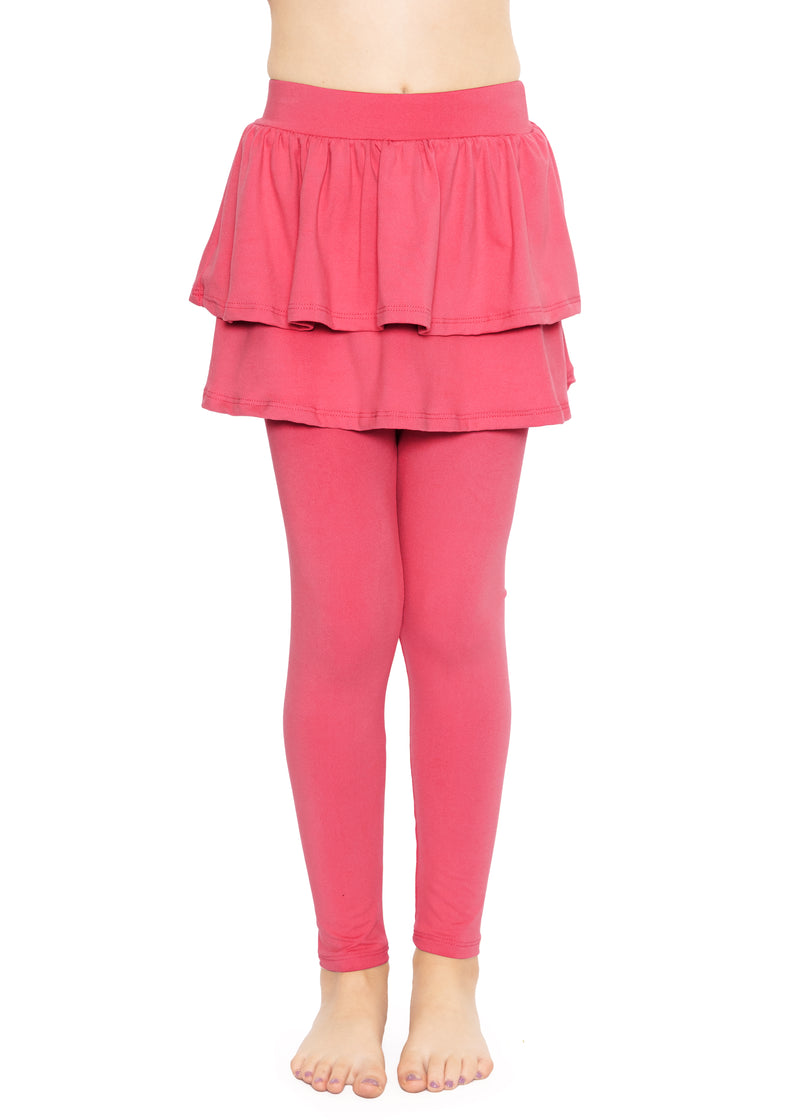 Super Soft Leggings With Tulle Skirt Salmon Pink - Deux par Deux