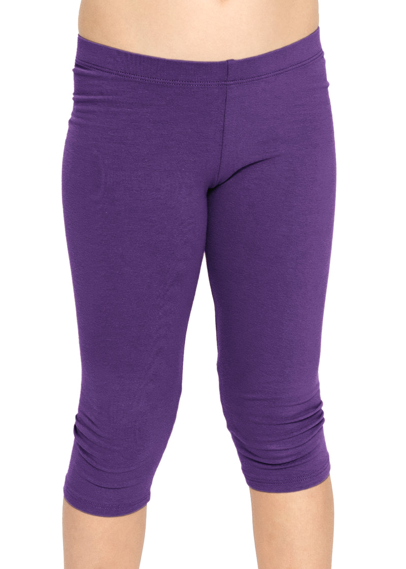 Snug Fit Mid-Rise Active Capri in Dark Purple ( Size S
