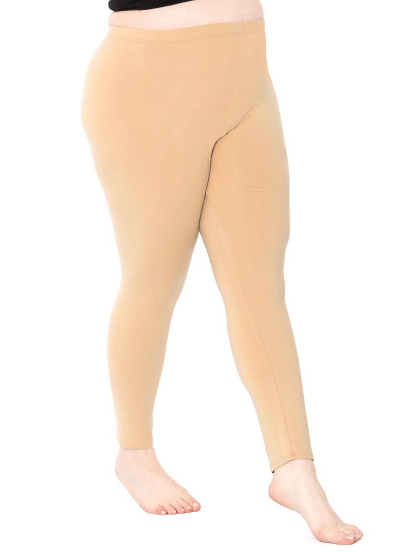 World of Leggings Plus Size Premium Nylon Spandex Leggings Beige :  : Clothing, Shoes & Accessories