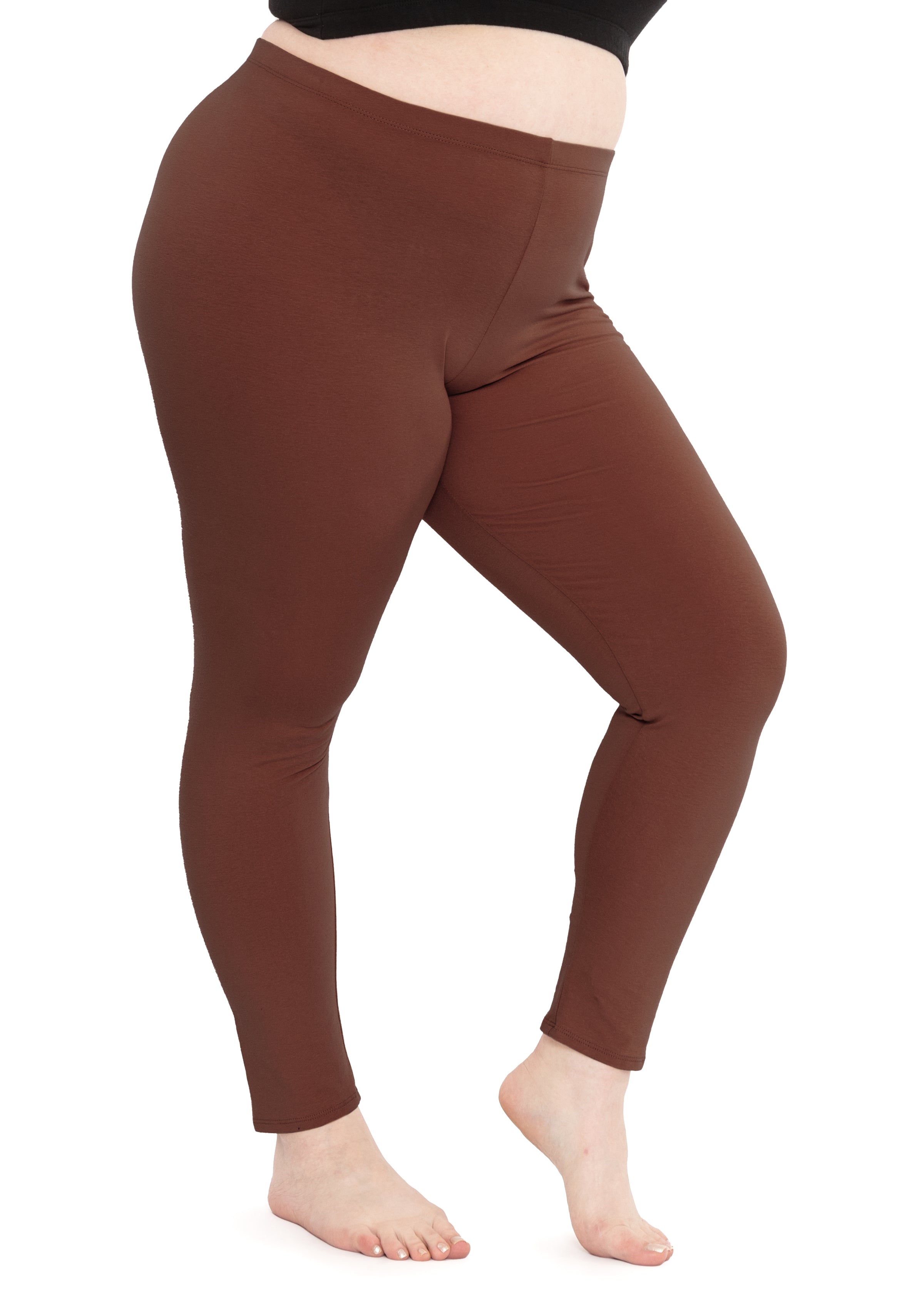 Roaman's Women's Plus Size Petite Ankle-Length Essential Stretch Legging -  S, Brown at  Women's Clothing store
