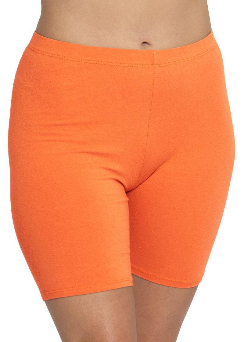 Womens Shorts Bas Ic Slip Bike Compression Capris Booty Shorts Orange XXXL  