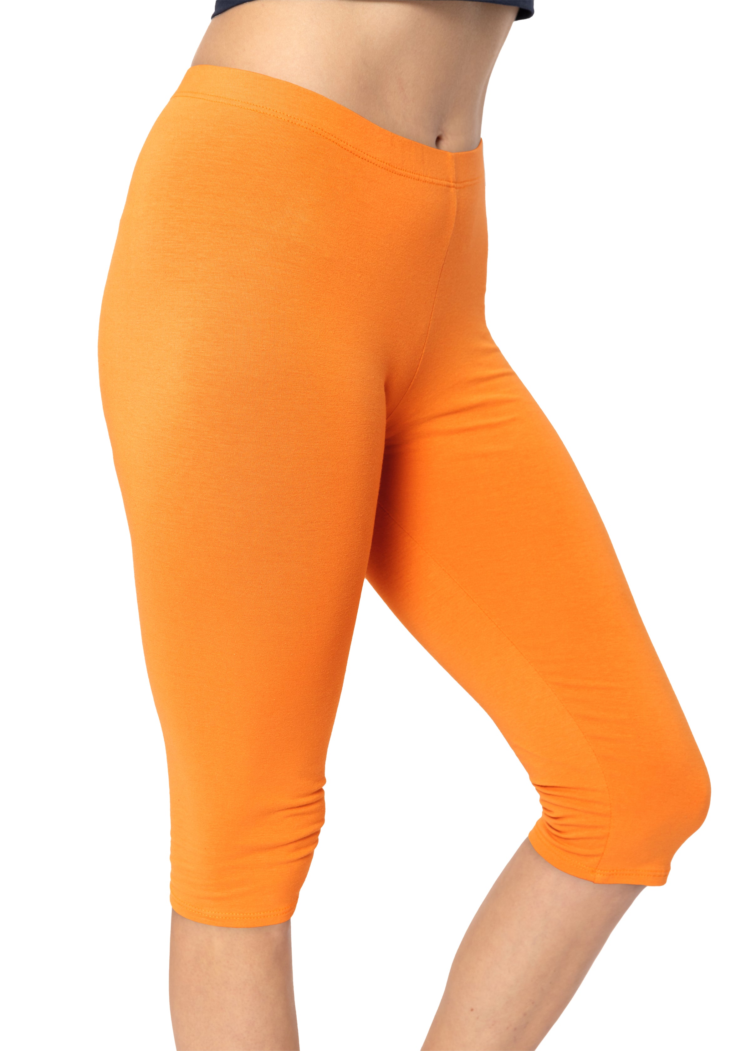NWT New Mix Leggings Women One Size Orange Stretch Yoga Elastic 32