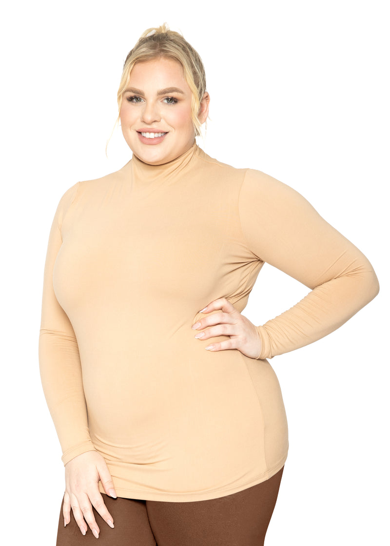 Plus Size Ribbed Fitted Classic Turtleneck Sweater