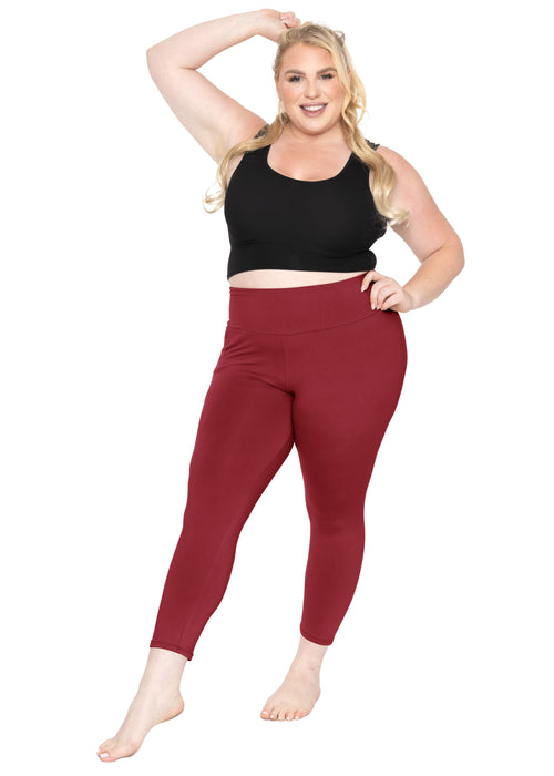 Plus Oh So Luxe High Waist Contrast Stitching Leggings with Side Pockets