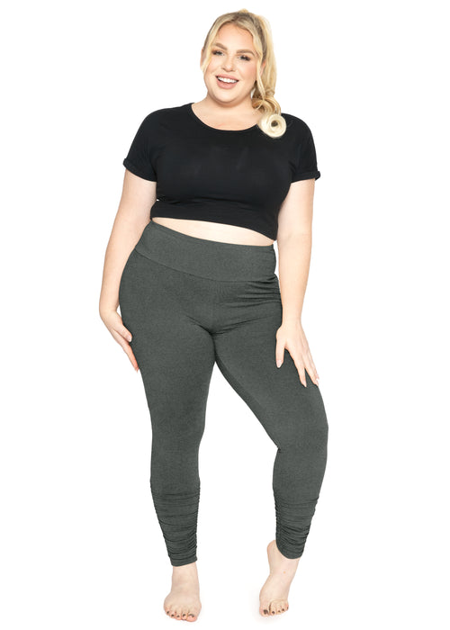 Plus Oh So Luxe High Waist Contrast Stitching Leggings with Side