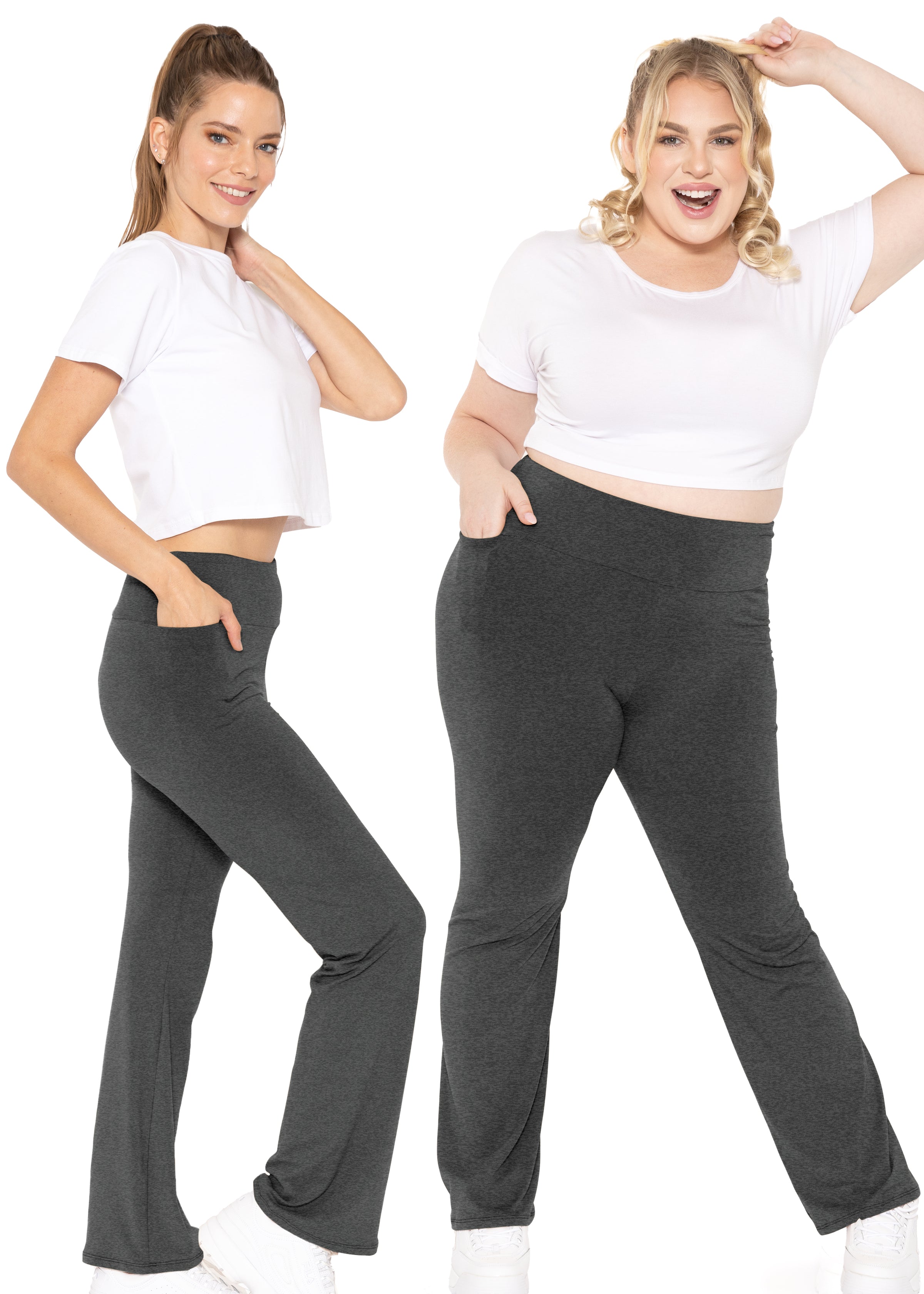 plus size bootcut yoga pant with side pockets