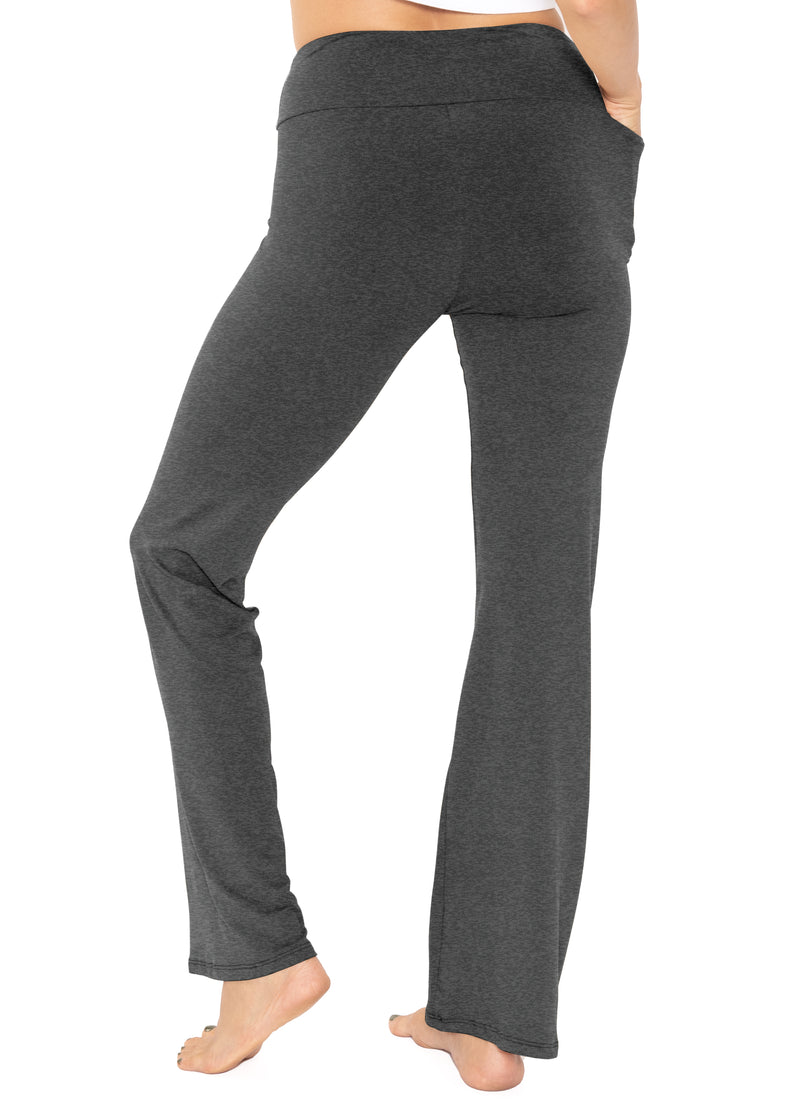 Esobo + Bootcut Yoga Pants with Pocket Crossover High Waisted Flare