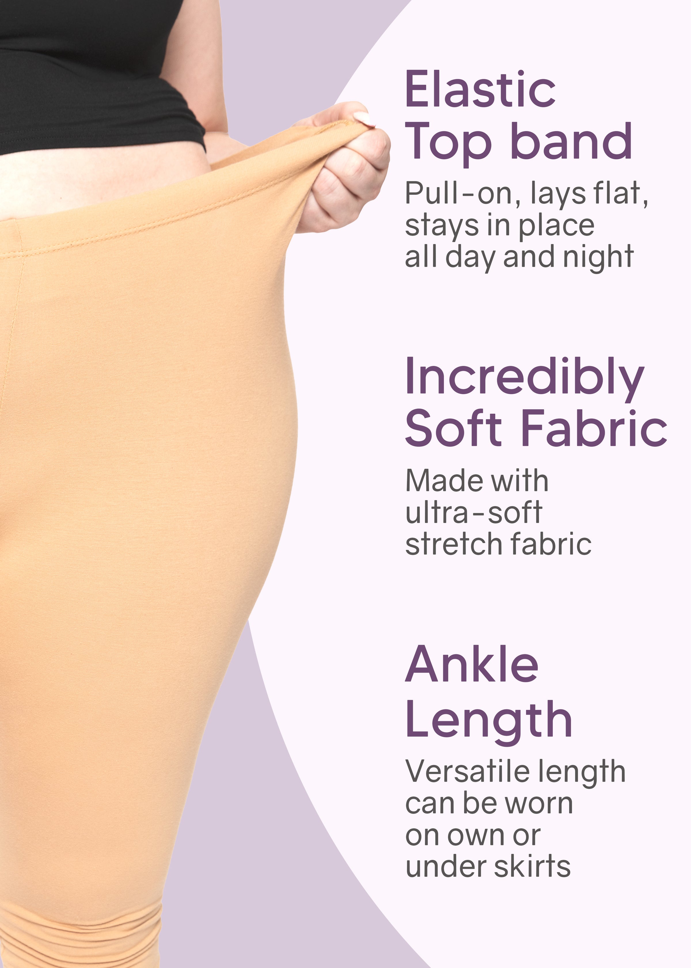 Women's Solid Ultra Soft and Stretchy Full Length Basic Leggings